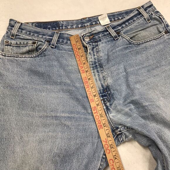 90s LEVIS 550 Jeans Men 36x30 Relaxed Straight Light Wash Denim Blue Mexico - Picture 12 of 16